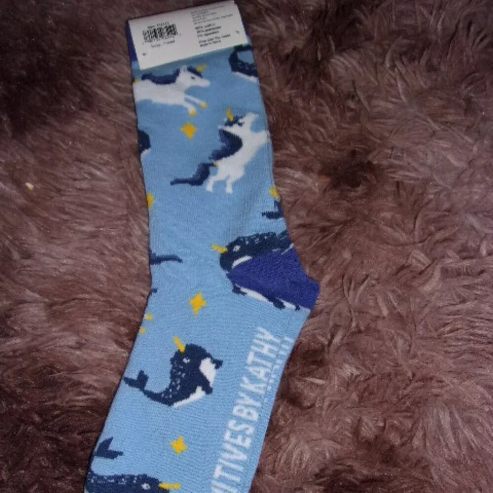Primitives by Kathy  Unicorn Narwhal Best Bestie friend socks New